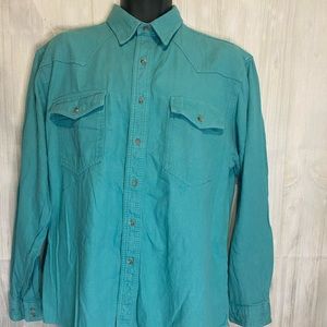 Vtg Wrangler Cowboy Cut Turquoise Single Needle Tailoring X-Long Tails 16.5-35